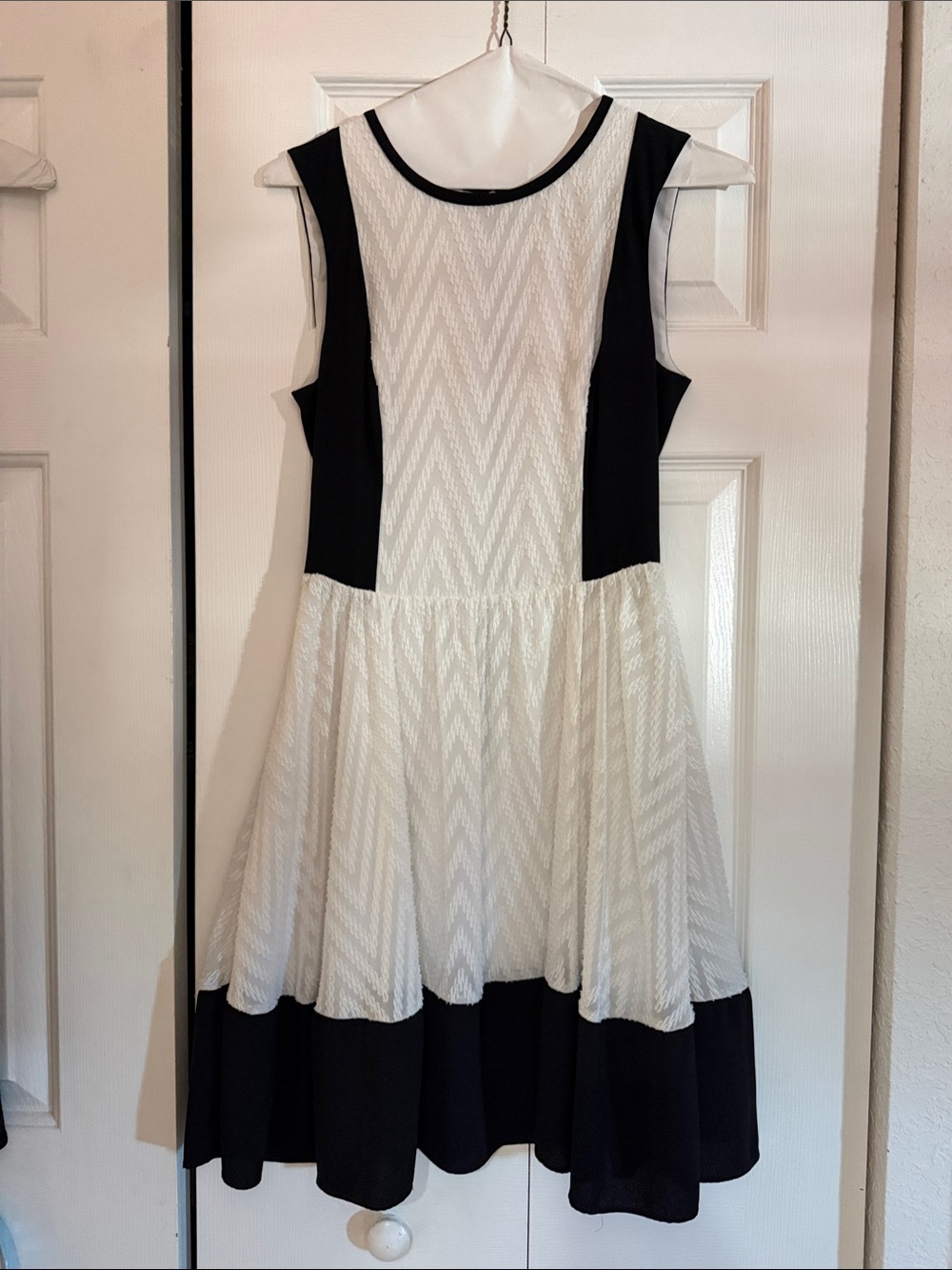 Rachel Roy Black & White Fit-and-Flare Dress